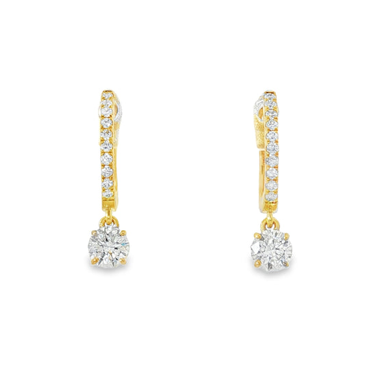 18KY .61ctw Diamond Drop Earrings