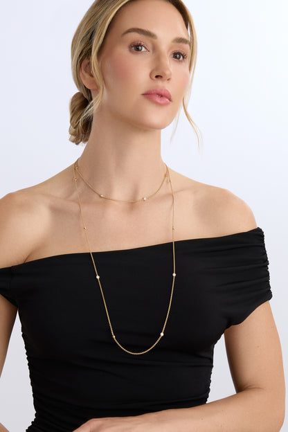 18K Gold 2.00 ctw Bezel Set Diamonds By The Yard Necklace 36”