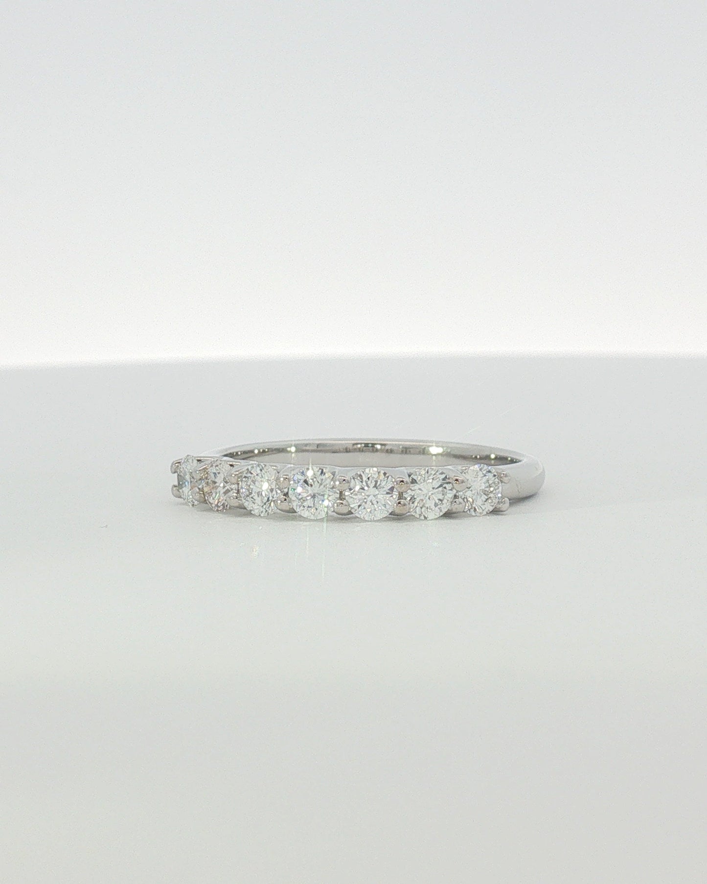 18K White Gold 0.63 ctw Seven Stone U-Prong Diamond Band