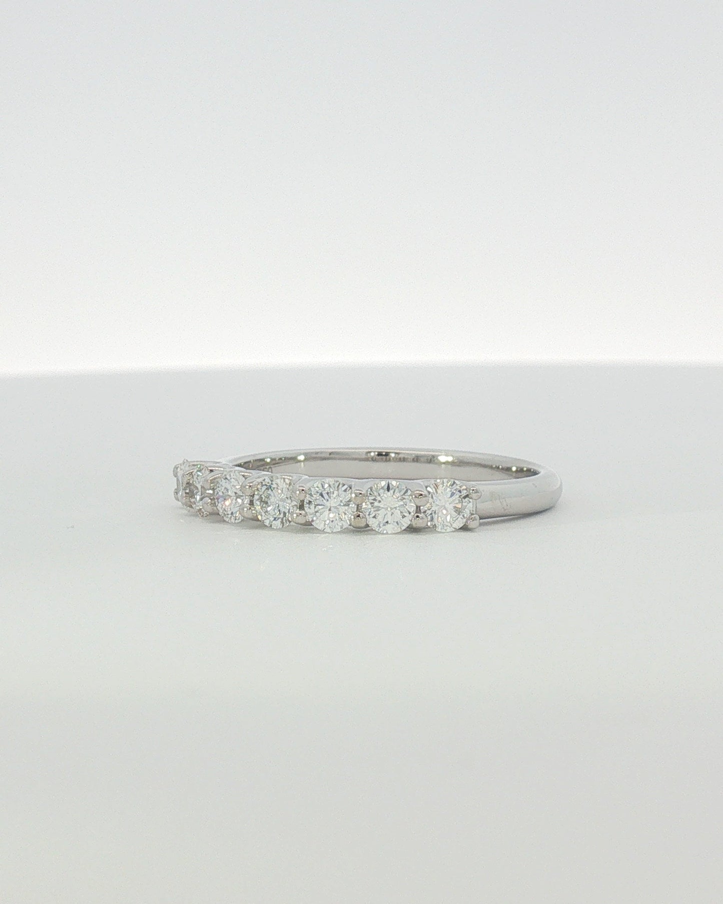 18K White Gold 0.63 ctw Seven Stone U-Prong Diamond Band