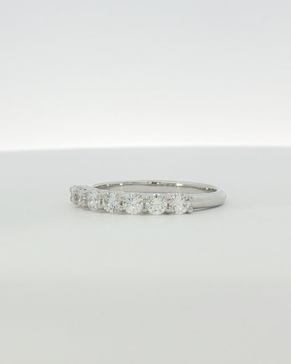 18K White Gold 0.63 ctw Seven Stone U-Prong Diamond Band