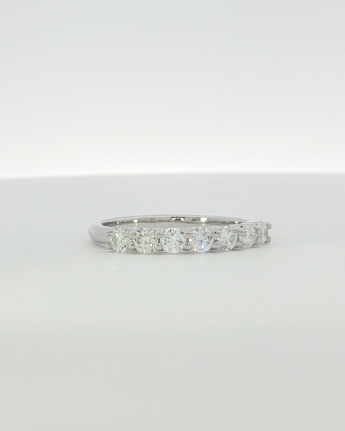 18K White Gold 0.63 ctw Seven Stone U-Prong Diamond Band