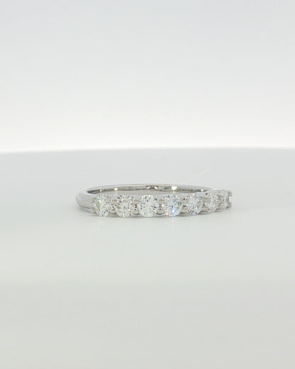 18K White Gold 0.63 ctw Seven Stone U-Prong Diamond Band