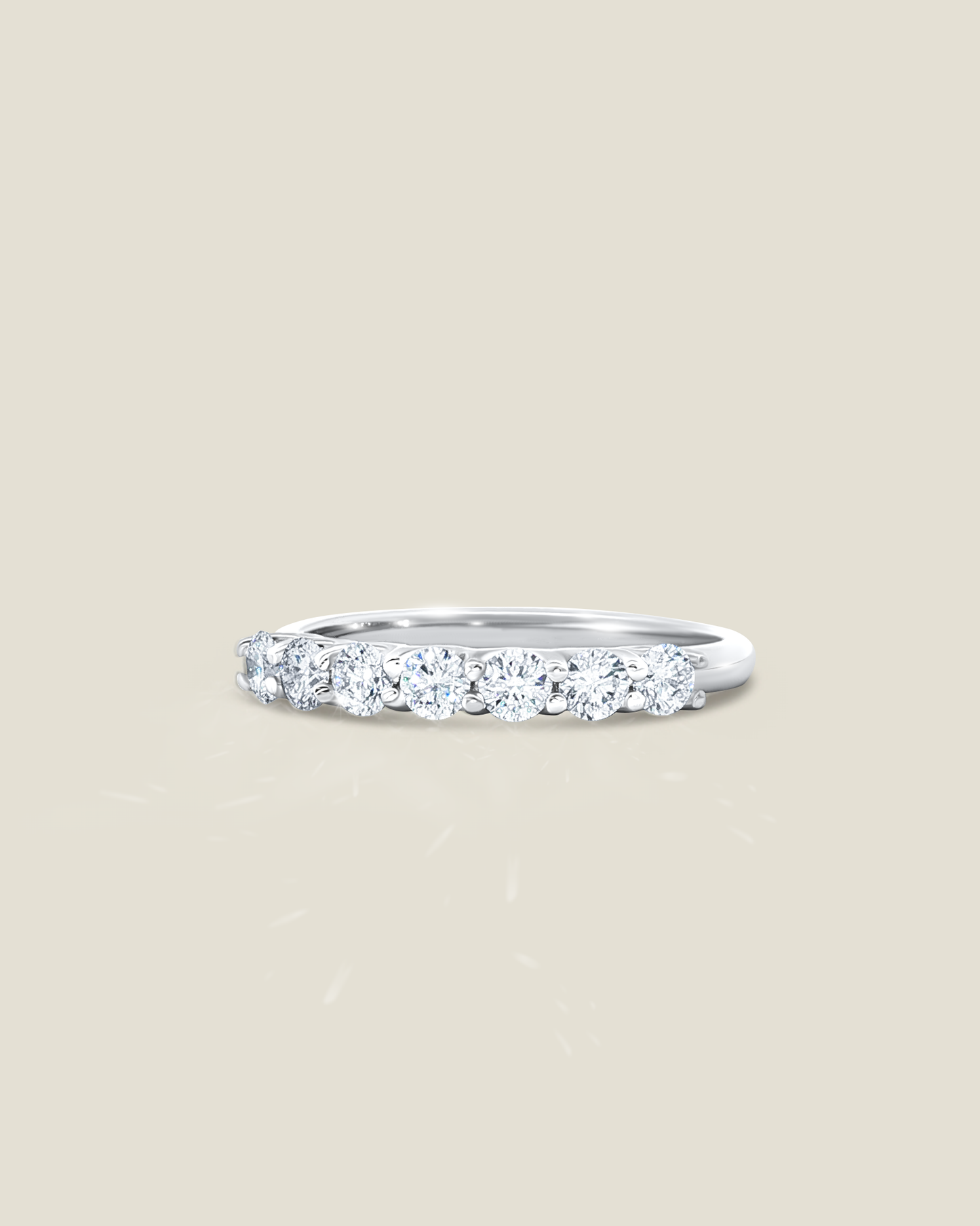 18K White Gold 0.63 ctw Seven Stone U-Prong Diamond Band