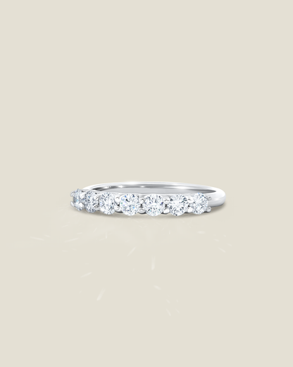 18K White Gold 0.63 ctw Seven Stone U-Prong Diamond Band