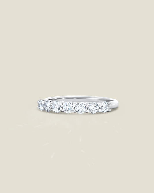 18K White Gold 0.63 ctw Seven Stone U-Prong Diamond Band