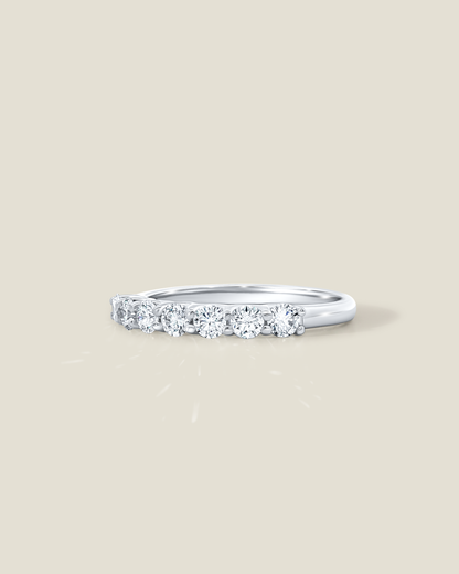 18K White Gold 0.63 ctw Seven Stone U-Prong Diamond Band