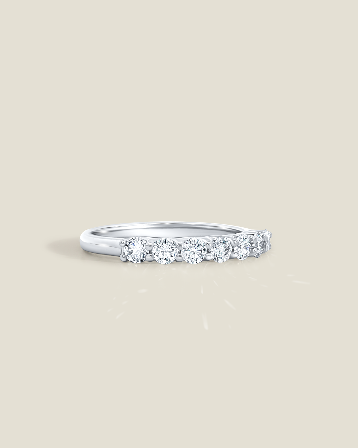 18K White Gold 0.63 ctw Seven Stone U-Prong Diamond Band