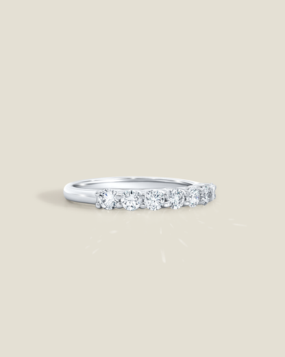 18K White Gold 0.63 ctw Seven Stone U-Prong Diamond Band
