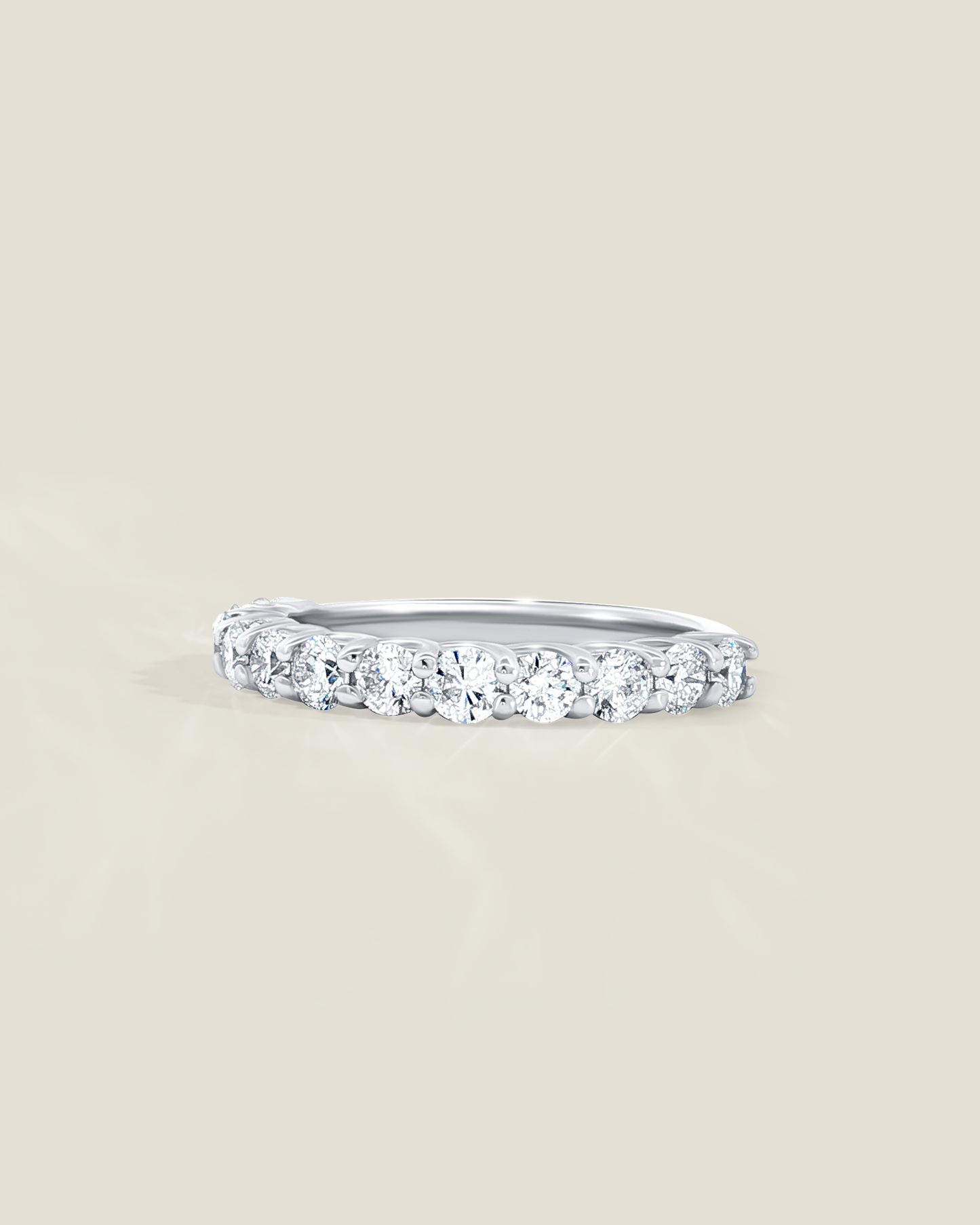 18K White Gold 1.20 ctw Diamond Half Eternity Band
