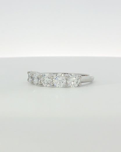 18K White Gold 1.50 ctw Five Stone U-Prong Diamond Band