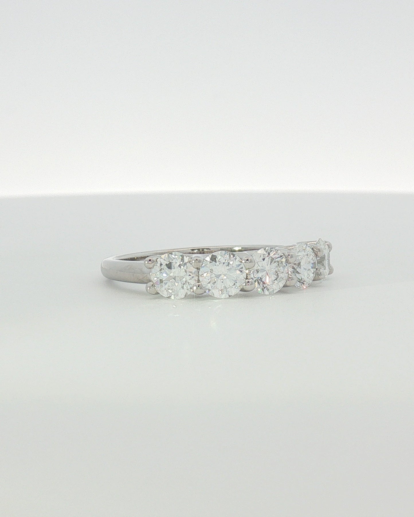 18K White Gold 1.50 ctw Five Stone U-Prong Diamond Band