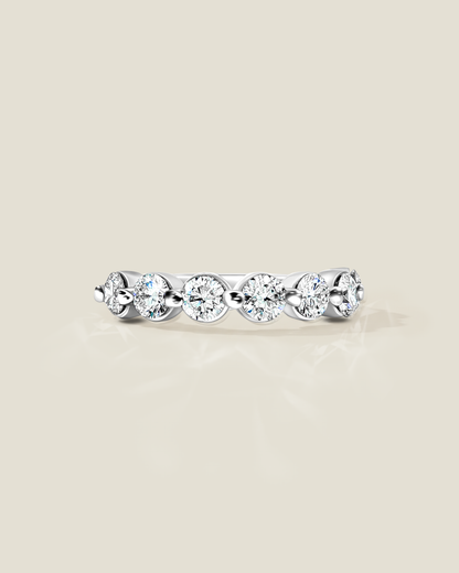 18K White Gold 1.50 ctw Seven Stone Shared Prong Diamond Band