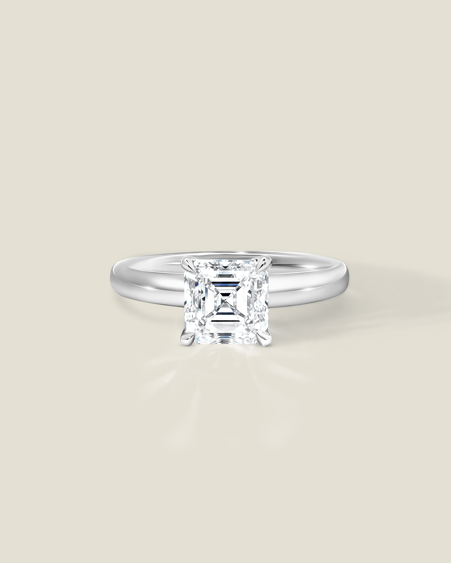 18K White Gold 2.01 ctw J/SI2 Sq. Emerald Osheeli Solitaire Ring