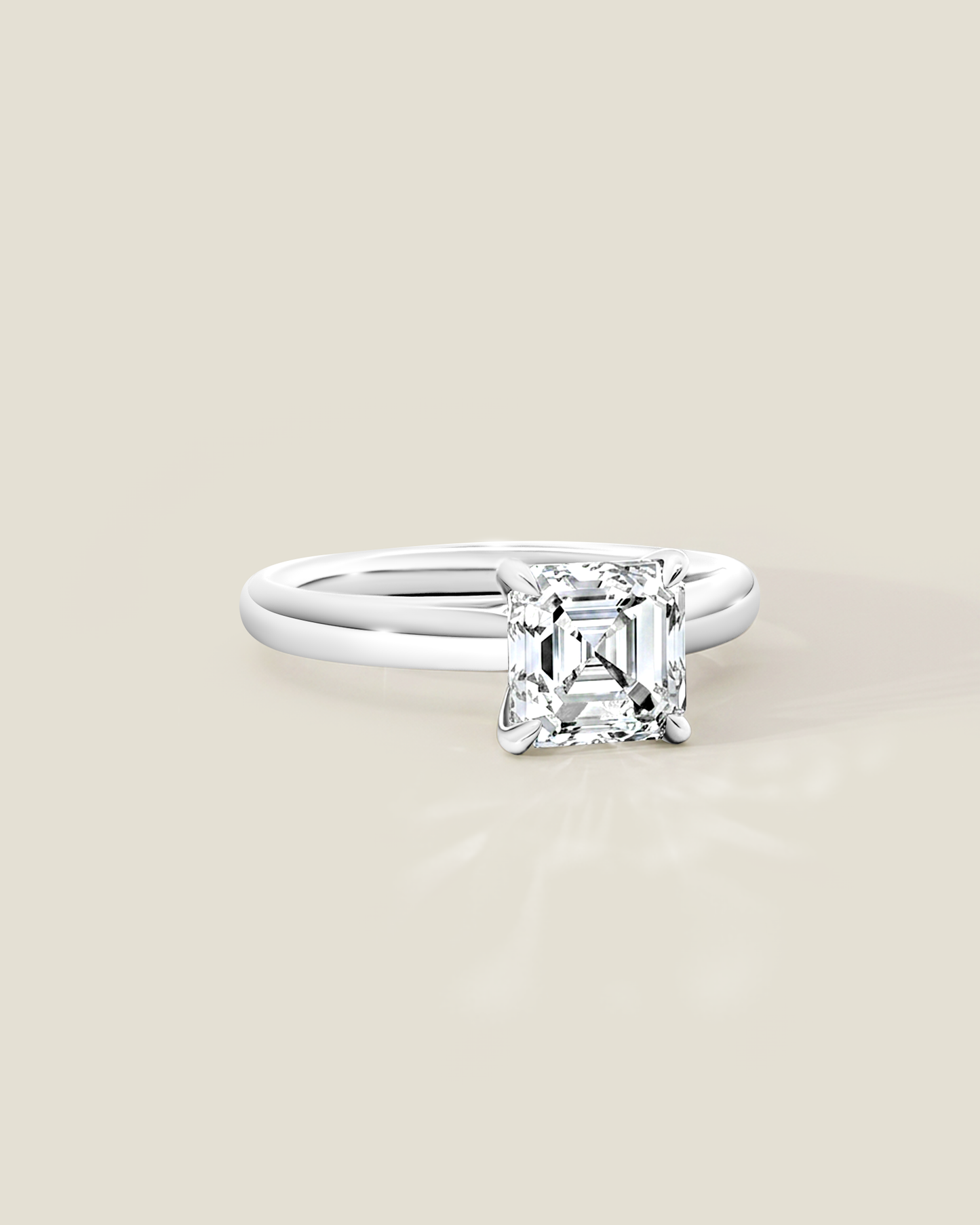 18K White Gold 2.01 ctw J/SI2 Sq. Emerald Osheeli Solitaire Ring