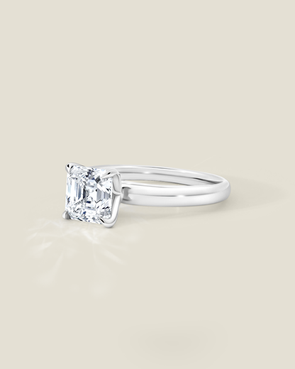 18K White Gold 2.01 ctw J/SI2 Sq. Emerald Osheeli Solitaire Ring