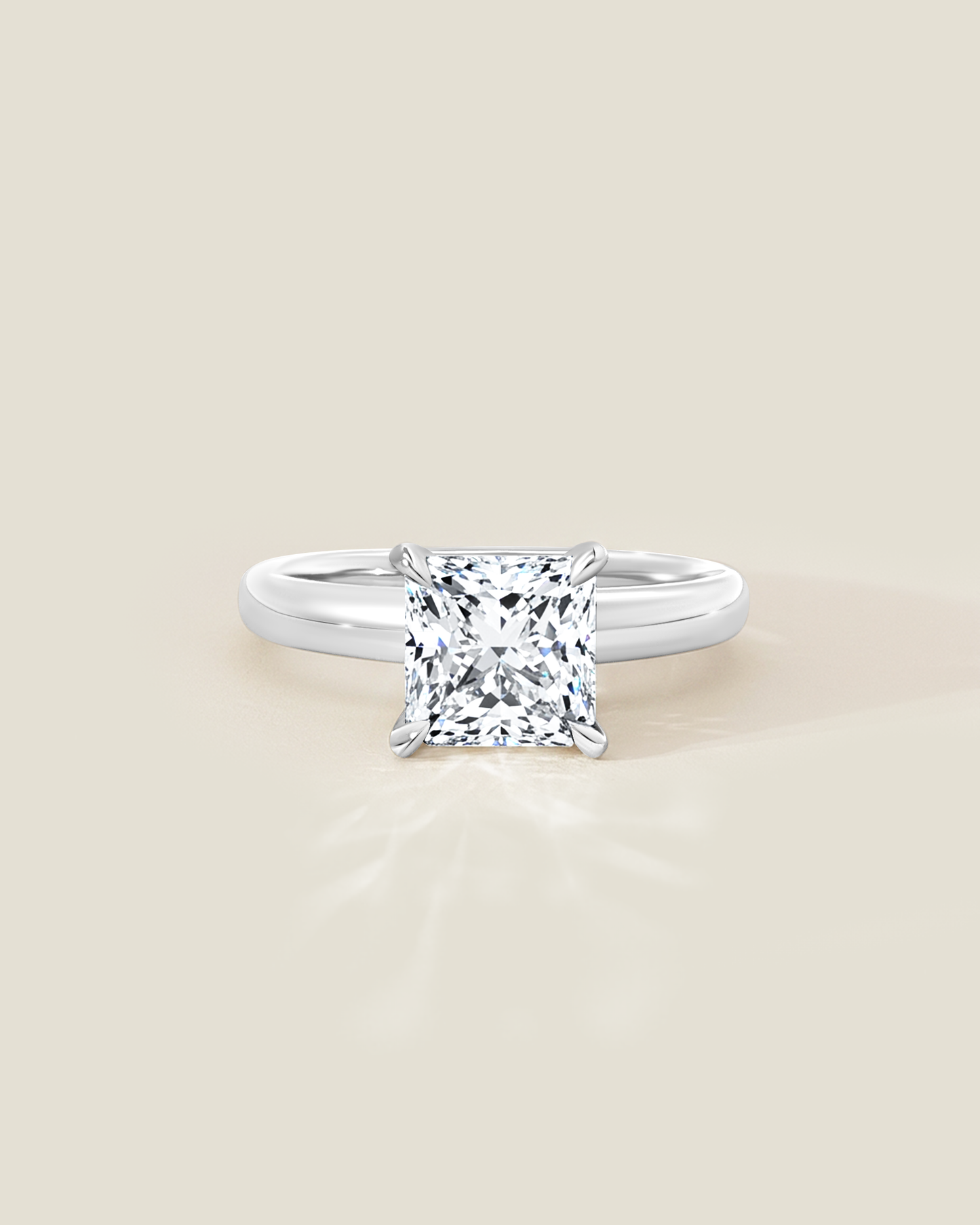 18K White Gold 2.11 ctw H/SI2 Sq. Radiant Osheeli Solitaire Ring