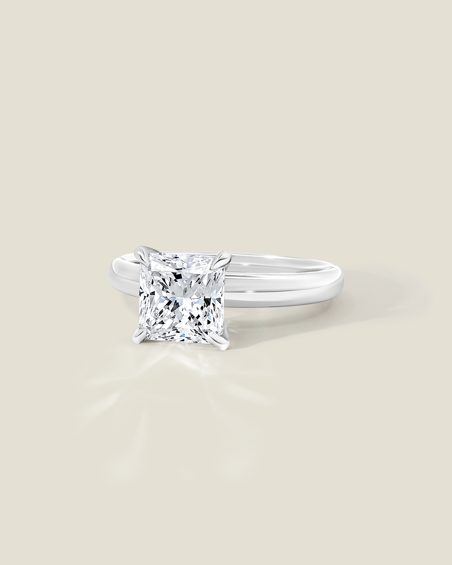 18K White Gold 2.11 ctw H/SI2 Sq. Radiant Osheeli Solitaire Ring