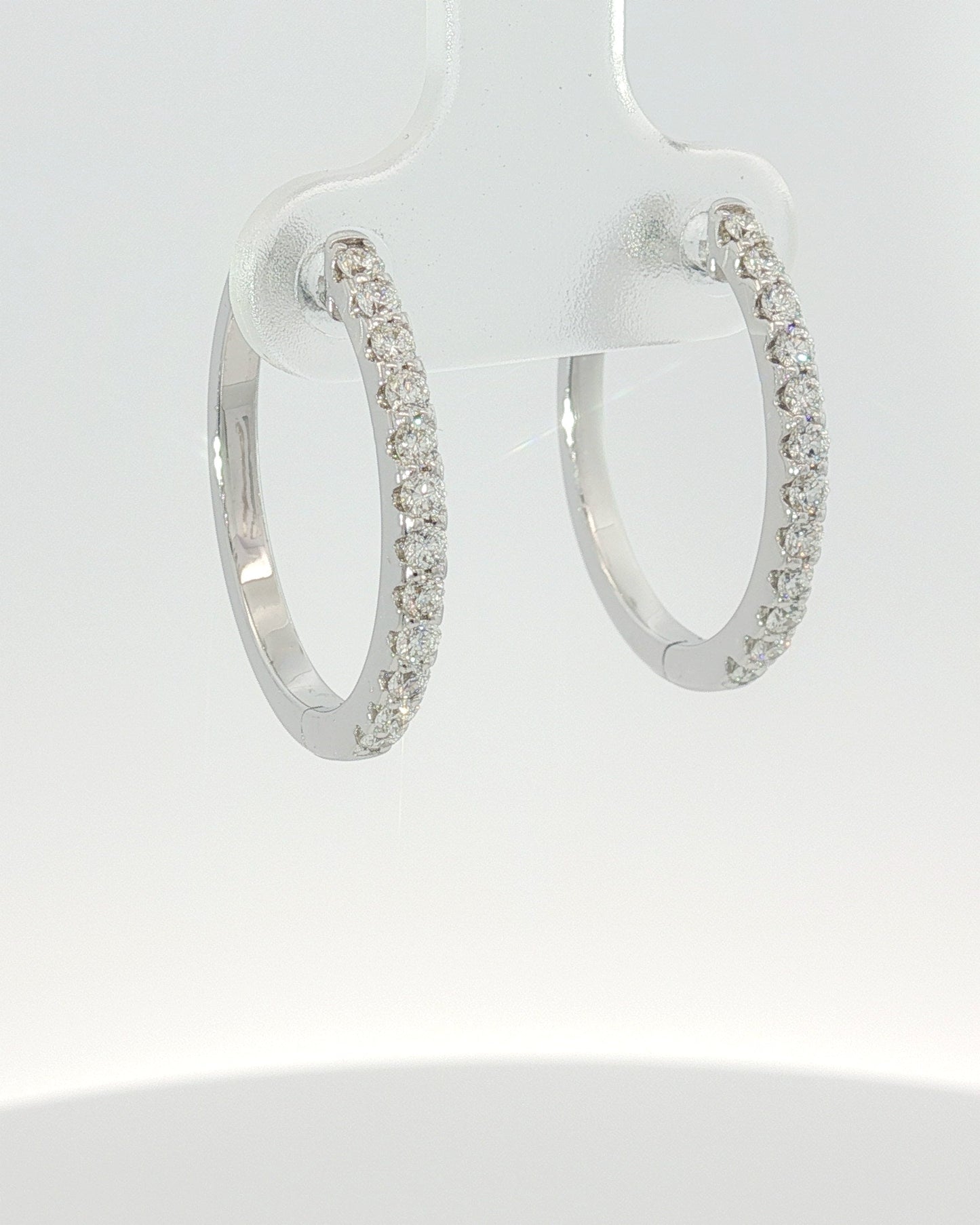 18K White Gold Huggie Earrings