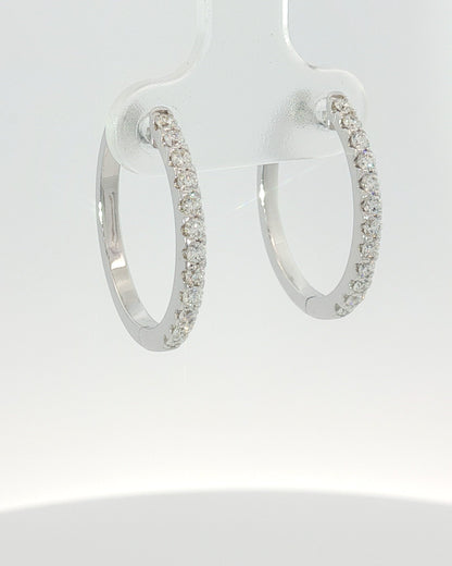 18K White Gold Huggie Earrings