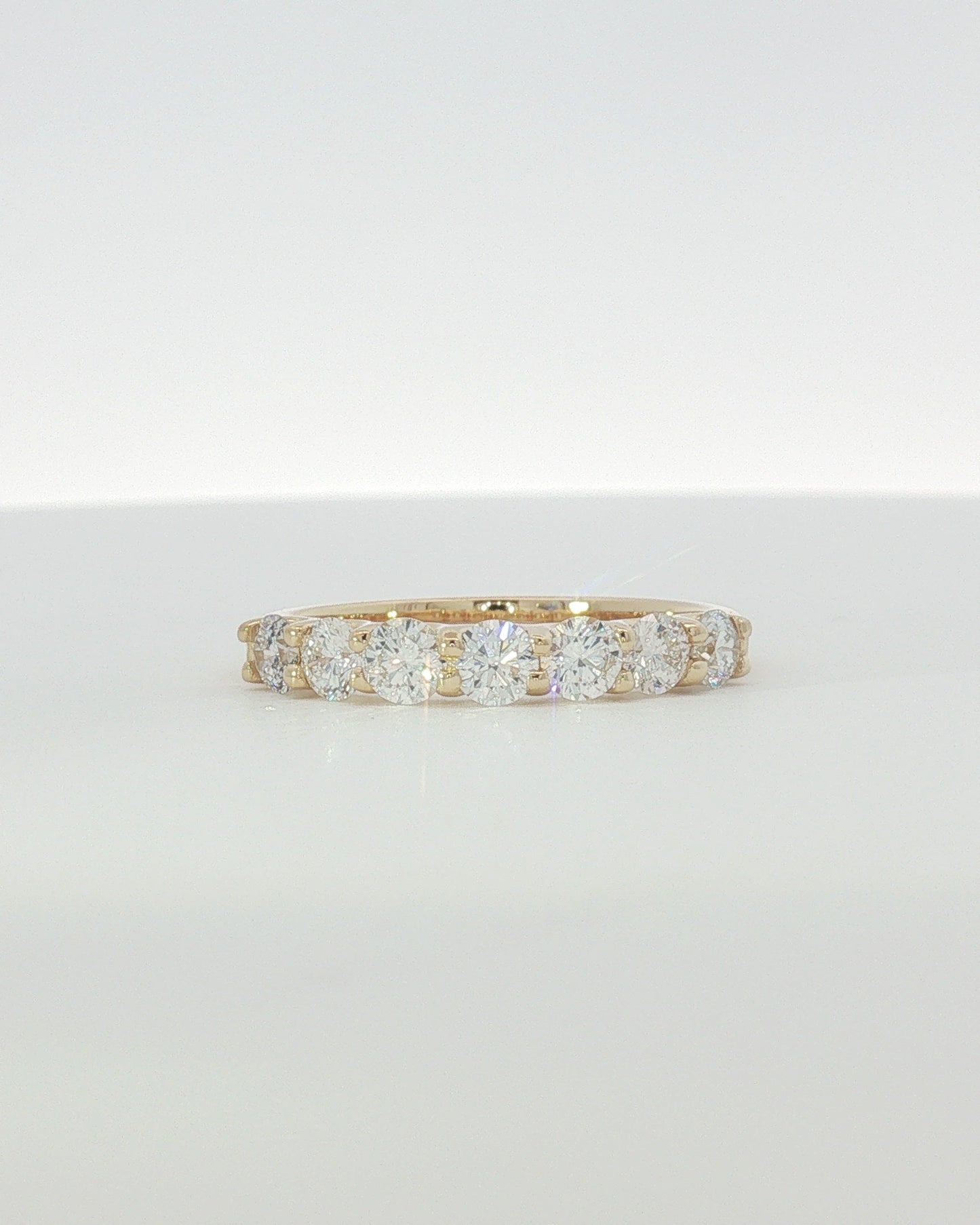 18K Yellow Gold 1.00 ctw Seven Stone U-Prong Diamond Band