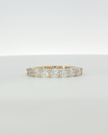 18K Yellow Gold 1.00 ctw Seven Stone U-Prong Diamond Band