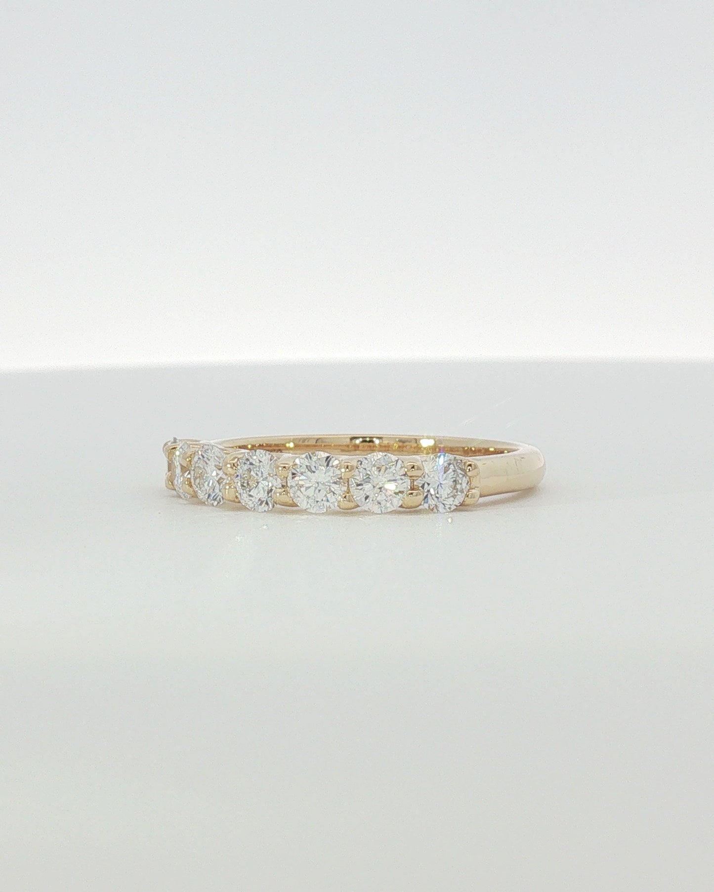 18K Yellow Gold 1.00 ctw Seven Stone U-Prong Diamond Band