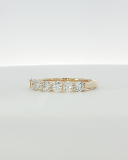18K Yellow Gold 1.00 ctw Seven Stone U-Prong Diamond Band