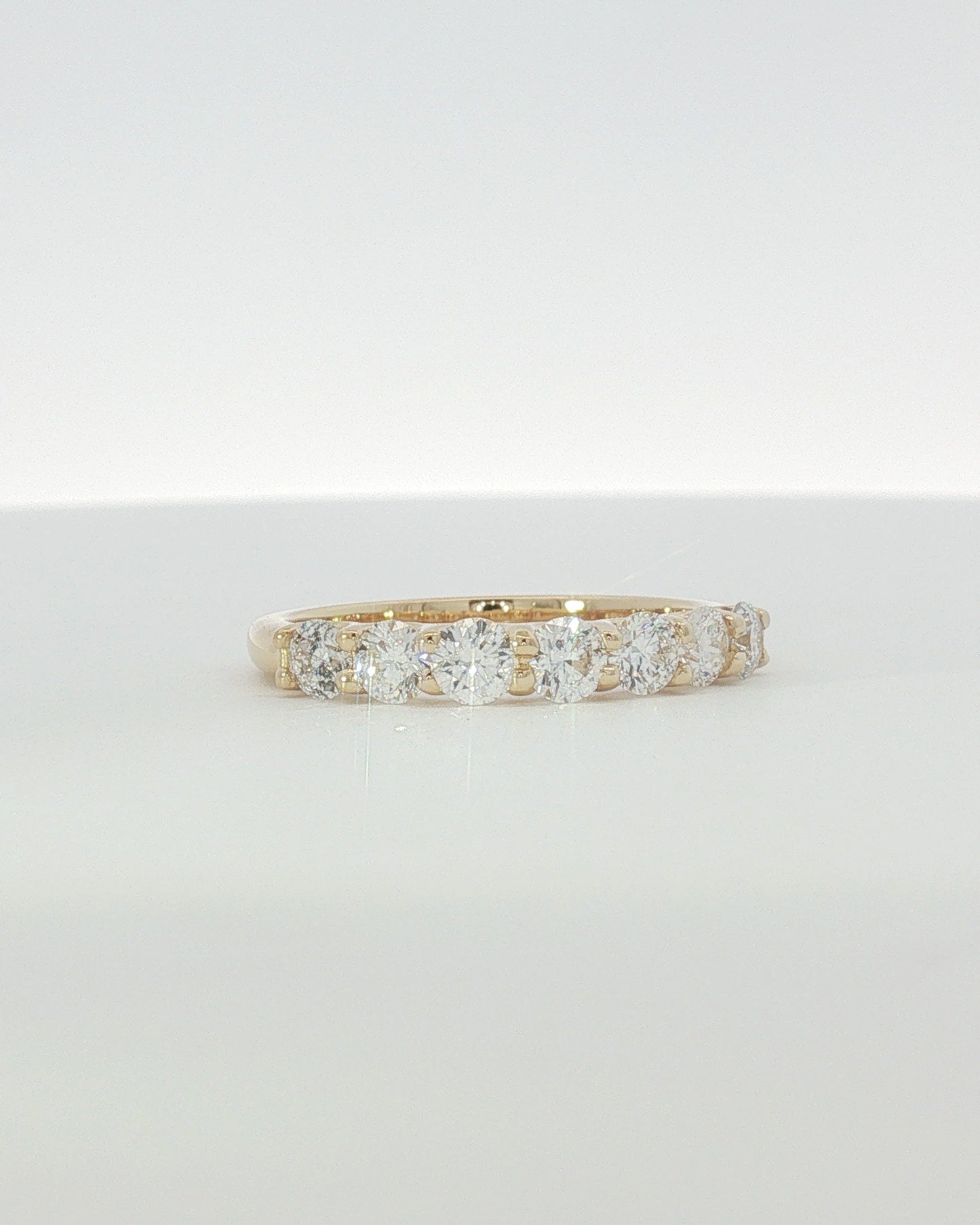 18K Yellow Gold 1.00 ctw Seven Stone U-Prong Diamond Band
