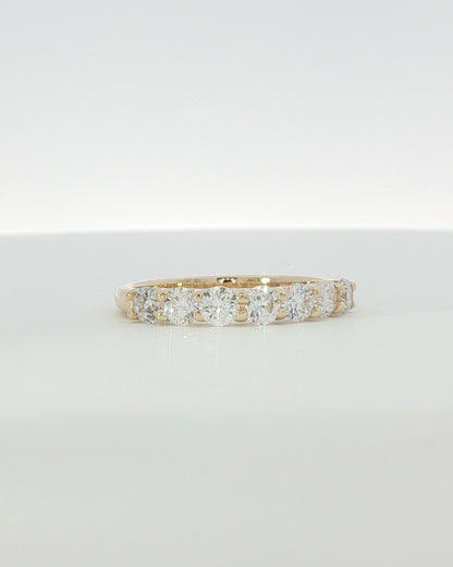 18K Yellow Gold 1.00 ctw Seven Stone U-Prong Diamond Band