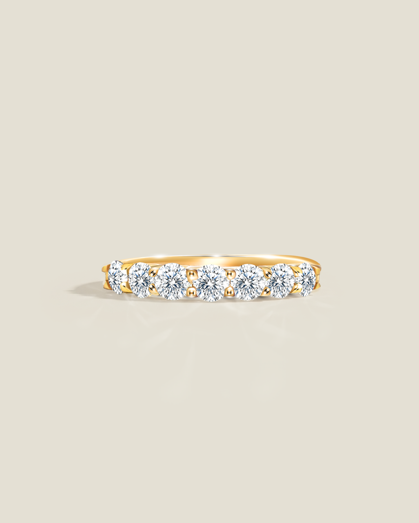 18K Yellow Gold 1.00 ctw Seven Stone U-Prong Diamond Band