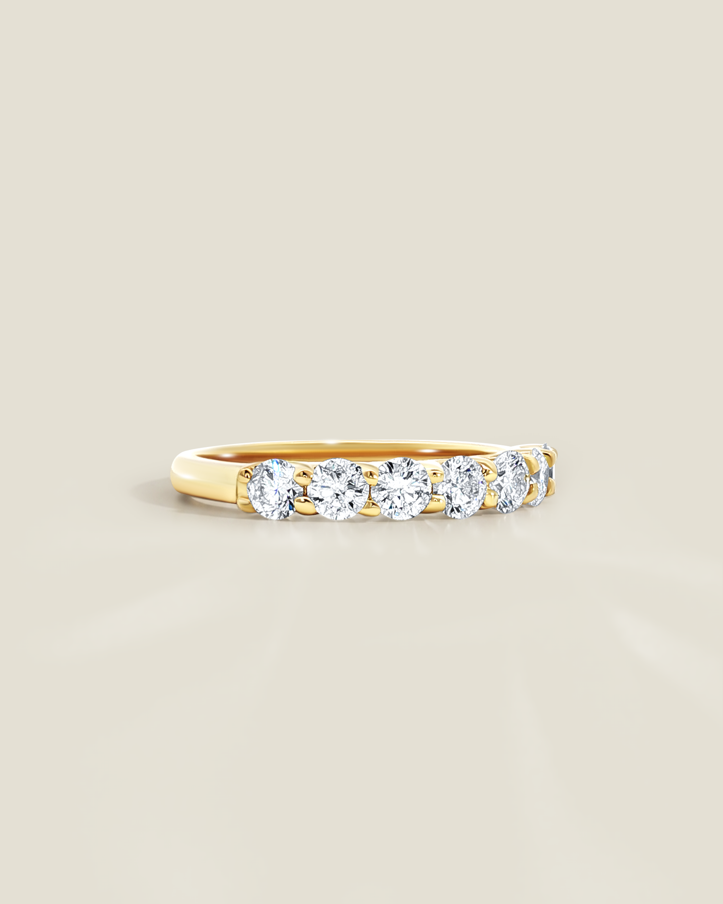 18K Yellow Gold 1.00 ctw Seven Stone U-Prong Diamond Band