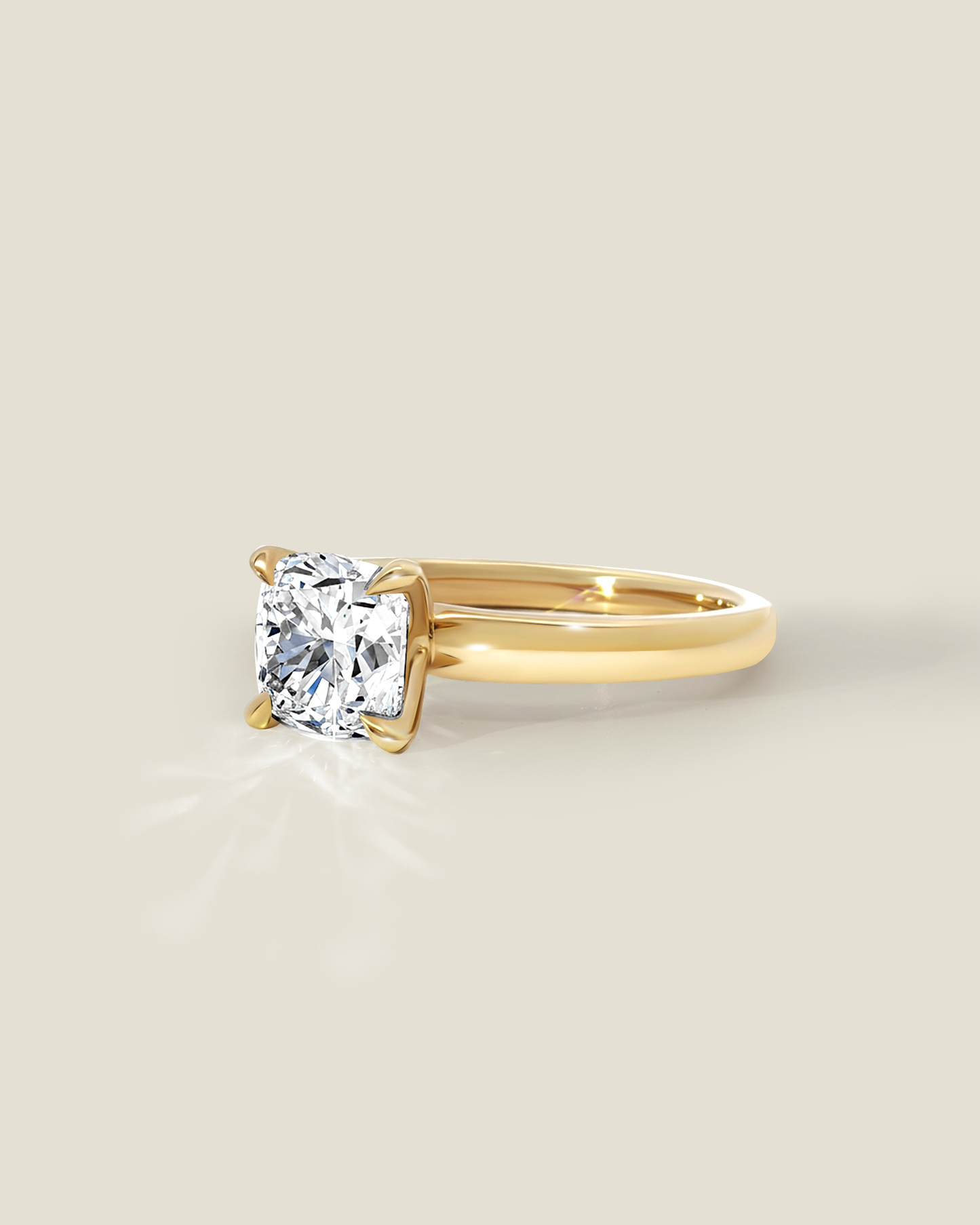 18K Yellow Gold 1.72 ctw E/VS1 Sq. Cushion Osheeli Solitaire Ring