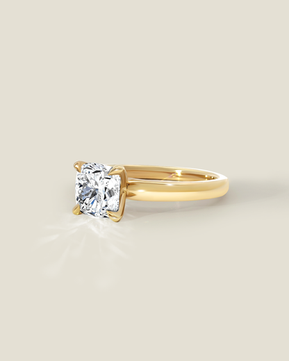18K Yellow Gold 1.72 ctw E/VS1 Sq. Cushion Osheeli Solitaire Ring