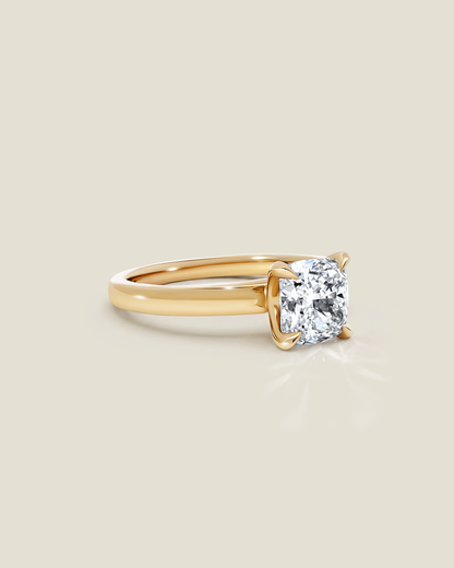 18K Yellow Gold 1.72 ctw E/VS1 Sq. Cushion Osheeli Solitaire Ring