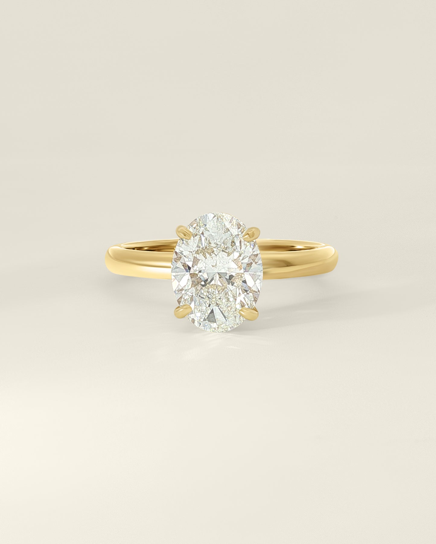 18K Yellow Gold 2.19 ctw Oval Osino Hidden Halo Solitaire Ring