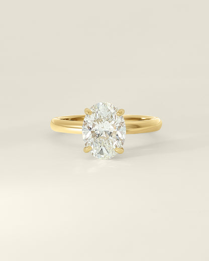 18K Yellow Gold 2.19 ctw Oval Osino Hidden Halo Solitaire Ring
