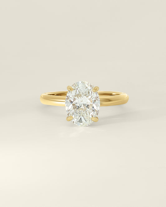 18K Yellow Gold 2.19 ctw Oval Osino Hidden Halo Solitaire Ring
