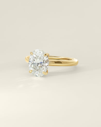 18K Yellow Gold 2.19 ctw Oval Osino Hidden Halo Solitaire Ring