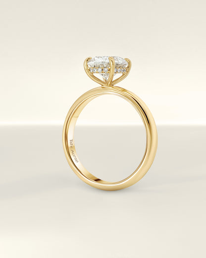 18K Yellow Gold 2.19 ctw Oval Osino Hidden Halo Solitaire Ring