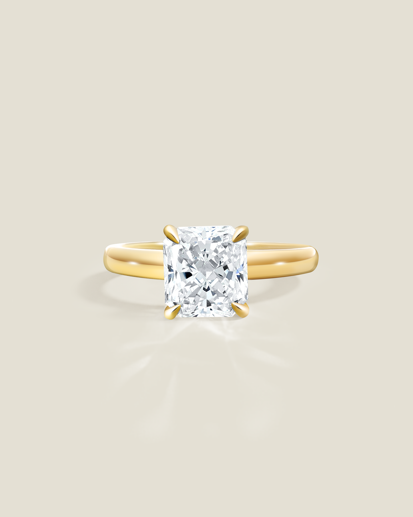 18K Yellow Gold 2.30 ctw H/SI2 Sq. Radiant Osheeli Solitaire Ring