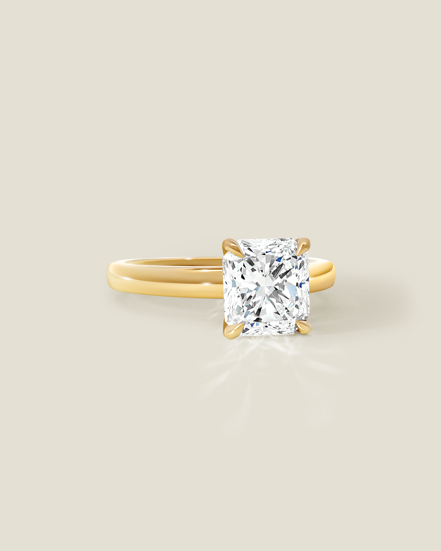 18K Yellow Gold 2.30 ctw H/SI2 Sq. Radiant Osheeli Solitaire Ring
