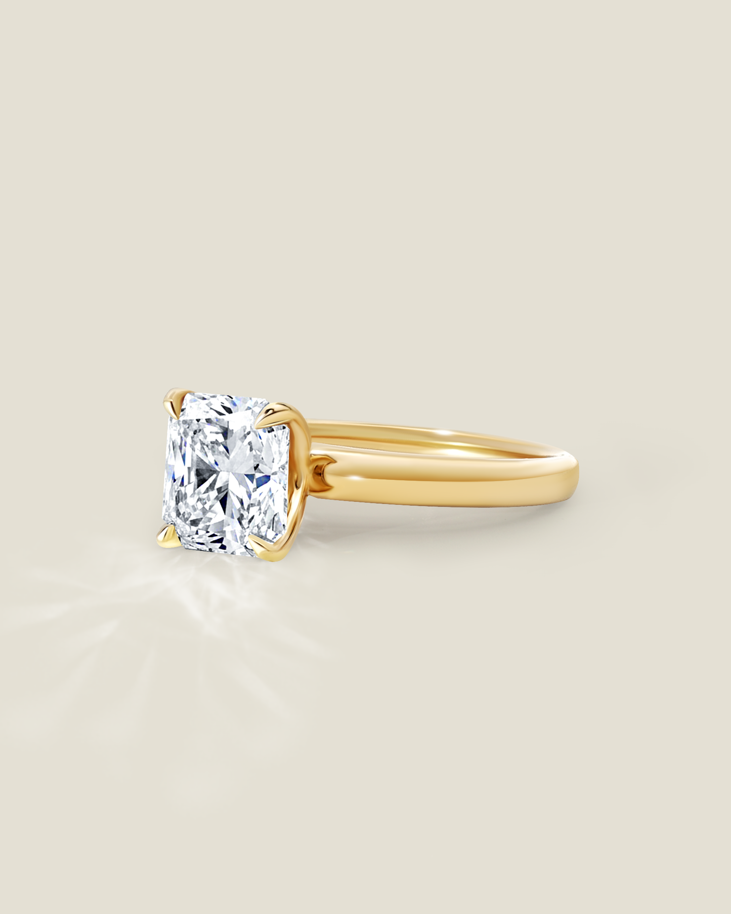 18K Yellow Gold 2.30 ctw H/SI2 Sq. Radiant Osheeli Solitaire Ring