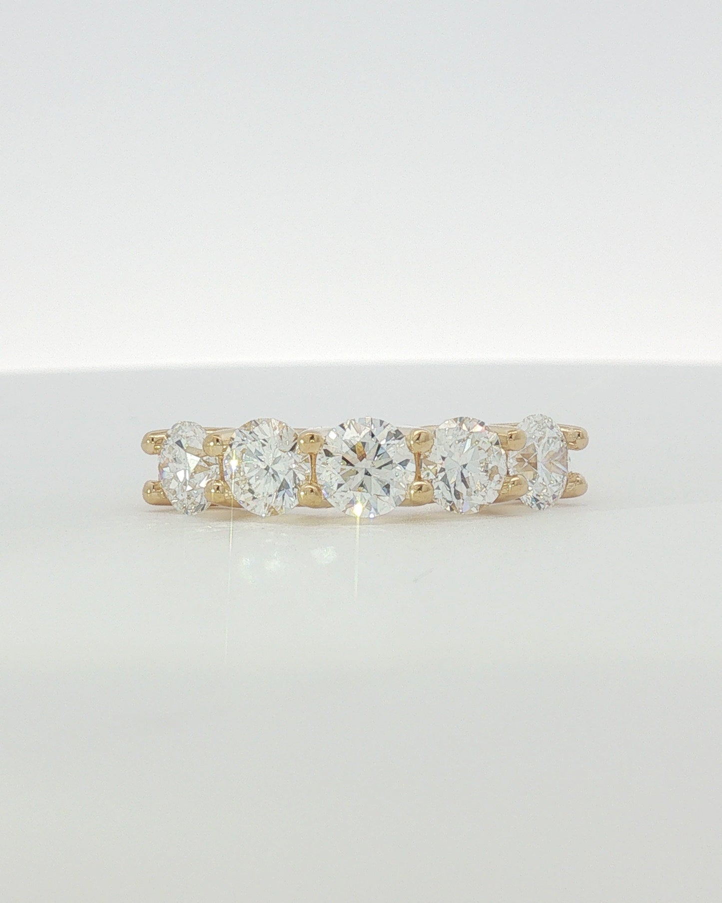 18K Yellow Gold 2.50 ctw Five Stone U-Prong Diamond Band