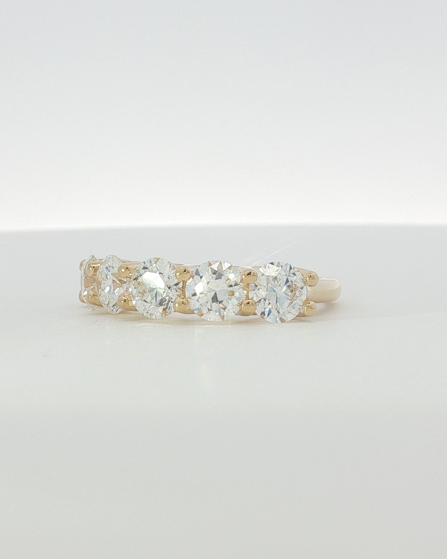18K Yellow Gold 2.50 ctw Five Stone U-Prong Diamond Band