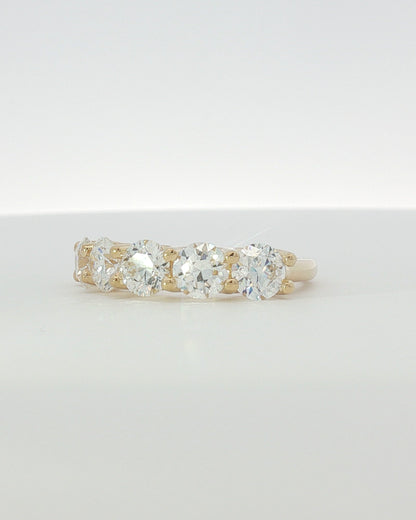 18K Yellow Gold 2.50 ctw Five Stone U-Prong Diamond Band