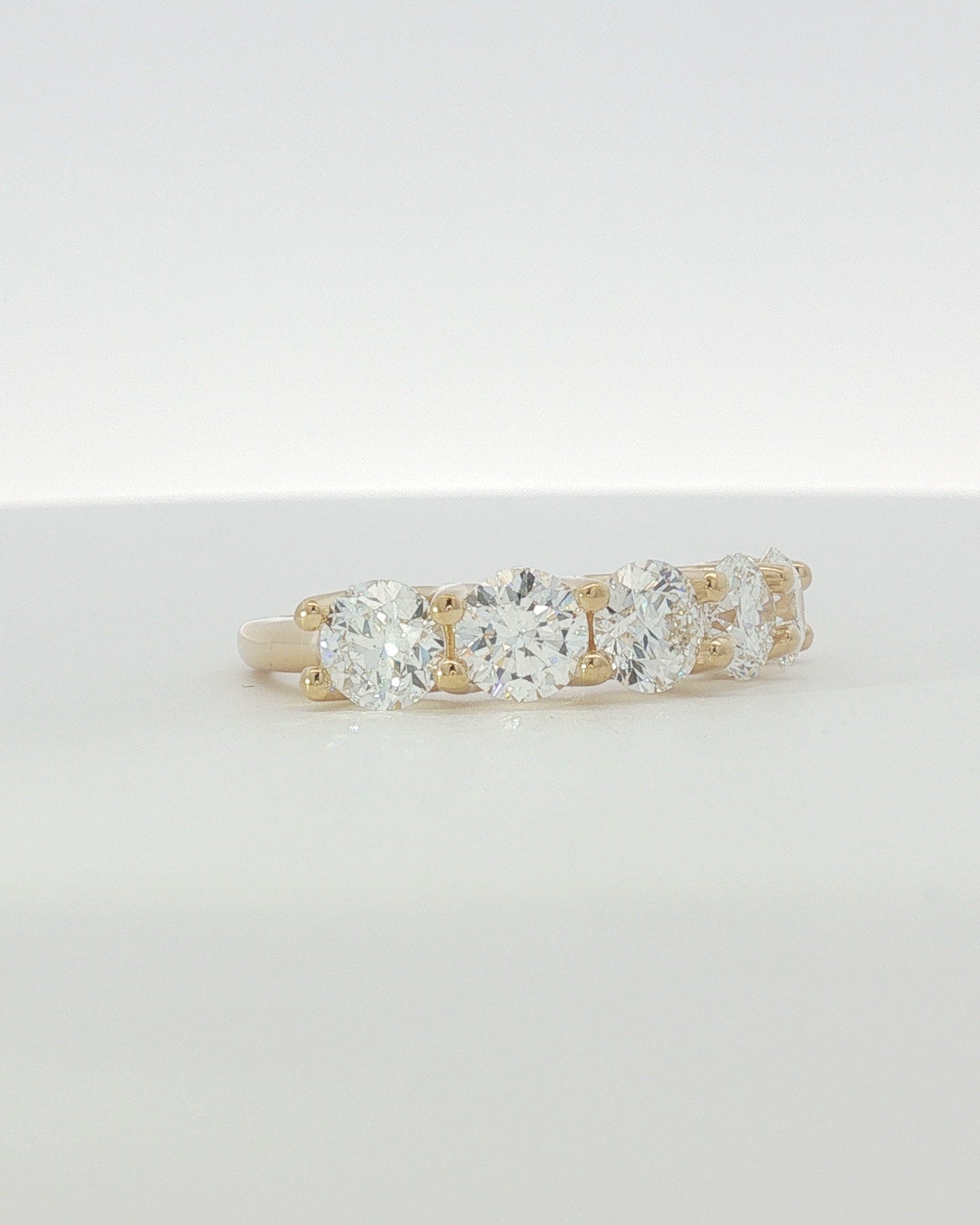 18K Yellow Gold 2.50 ctw Five Stone U-Prong Diamond Band