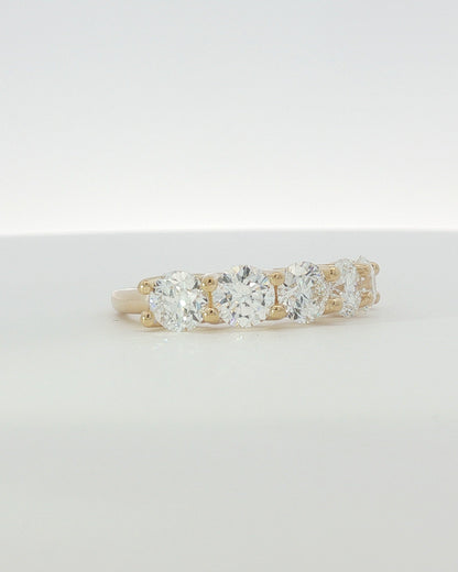 18K Yellow Gold 2.50 ctw Five Stone U-Prong Diamond Band