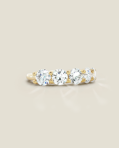 18K Yellow Gold 2.50 ctw Five Stone U-Prong Diamond Band