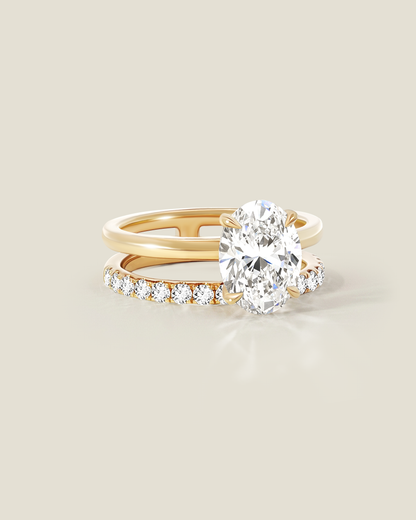18K Yellow Gold 2.56 ctw H/VS1 Oval Ontaango Ring Set